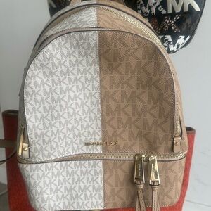 Michael Kors Two-Tone Monogram Backpack